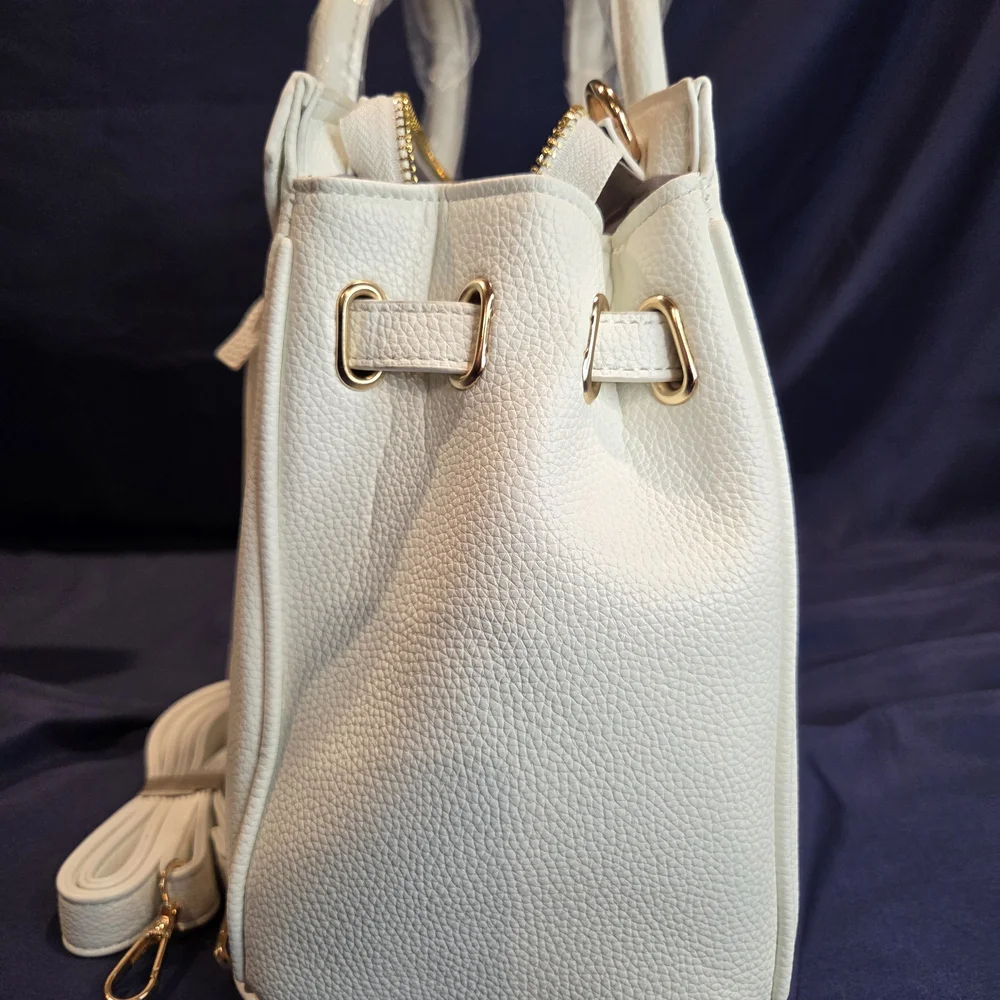 Elegant White Top-Handle Satchel Bag - Picture 10 of 10